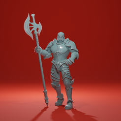 1.png Fichier 3D Chevalier de la garde royale avec hallebarde・Plan à imprimer en 3D à télécharger