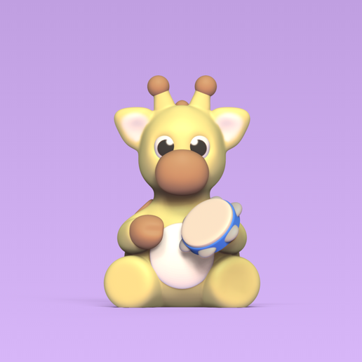 Giraffe Playing tambourine 3D model