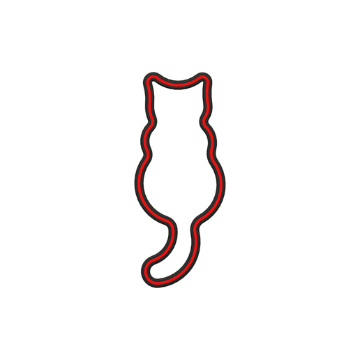 Cat Sitting Rear View Cookie Cutter STL File - 4 inches