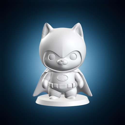 Bat Cat Cosplay Superhero Cat Miniature on Base