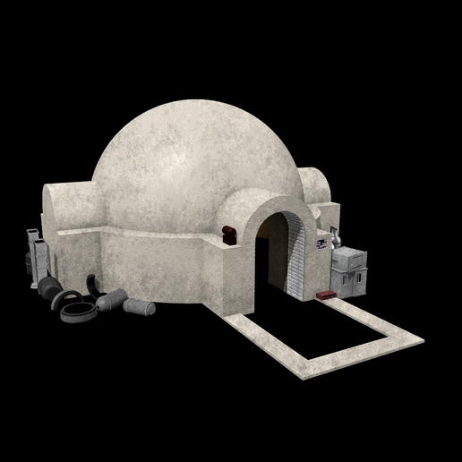 3D file Star Wars Lars Homestead Entry Dome for 3.75