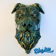pitbull1.png Pitbull Key Guard Dog Wall Sculpture Unsupported Sculpture Print in place
