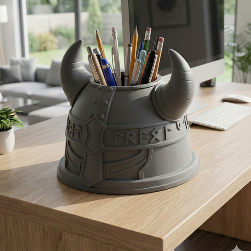 Viking Helmet Pen Holder
