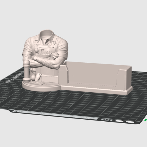 Barber Business Card Holder STL | Barbershop Desk Decor | 3D Printable Barber Bust Office Organizer