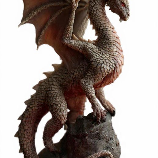 Albino Dragon Miniature STL High Detail Fantasy