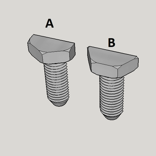 2 half screws - 3D model önizlemesi