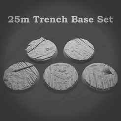 MyMiniFactoryRenders.png 25mm Trench Bases version 2 (Supported)