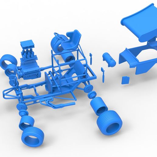 78.jpg Vintage Winged Supermodified stock car para Dirt girando Escala 1:25