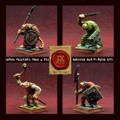 4rats.jpg 3D file Vermin Regulars: Rank and File Troops - Massive Multi-Pose Kit・Template to download and 3D print, JD-SCI-FY