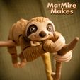Sloth-4-copy.jpg Sloth plus Tree display, Articulated fidget figure, 3mf included