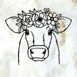 Sin-título.jpg Cow with flowers wall decoration wall mural decoration pet picture dog deco wall house Pet realistic