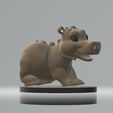 3.png "Modèle imprimable en 3D de l'hippopotame sympathique"