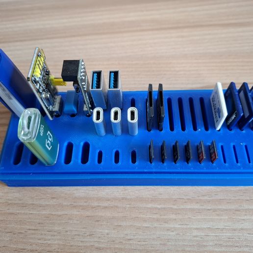 SD, microSD, USB-A, USB-C holder 3D model