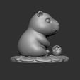 render02.jpg Adorable Capybara Figurine with Mango