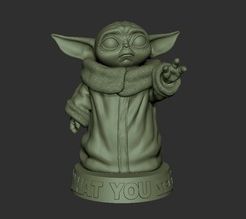 card_preview_baby_yoda.jpg Free STL file Baby Yoda・3D printer model to download