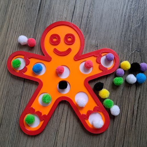 Archivo STL Gingerbread Christmas model for (magnetic) fiches 🎄 (3MF ...