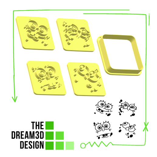 BOB'S SQUARE COOKIE CUTTER /CORTANTE DE GALLETAS 3D model