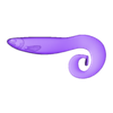 westin_curlteez_curltail.stl Westin CurlTeez 144mm-Soft Plastic Fishing Lure STL Model for Mold Making