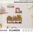 Bedroom-Interior-Design-for-two-kids-4.jpg Bedroom Interior Design for kids with built-in study table