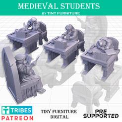 SF_4_MMF.png STL file Medieval Students (SITTING FOLKS)・3D printer model to download