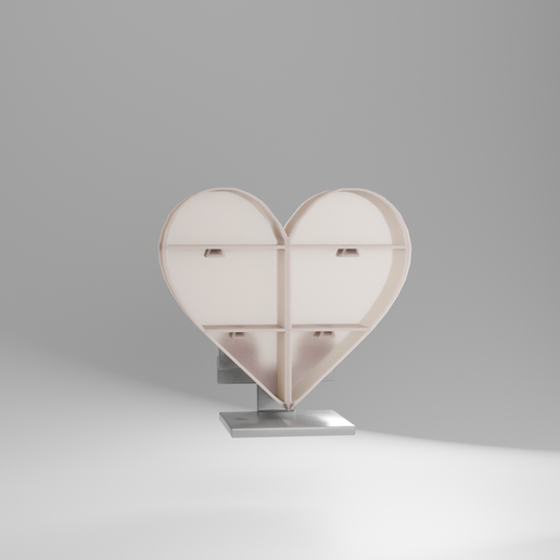 💜 Heart Organizer on Stand - Modular 3-Part Valentine Storage Box・ STL ...