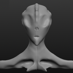 alien1.png Fichier STL gratuit Buste d'extraterrestre・Objet imprimable en 3D à télécharger, ElPerro