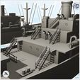 6.jpg Set of two large transport ships with chimneys and boats (3) - World War Two Second WWII Western campaign USA UK Germany