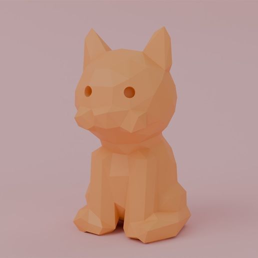 Low Poly Baby Kitten - Pet Babies Mini Figurine - No Supports