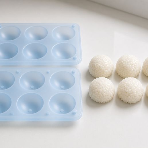 6-Cavity Rice Ball Mold, 30 mm Bite-Size Balls