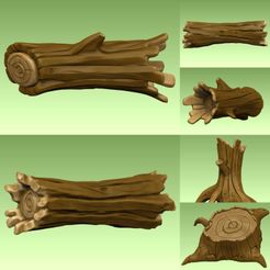 All.jpeg Archivo STL Trunks and Stumps variety・Modelo para descargar y imprimir en 3D
