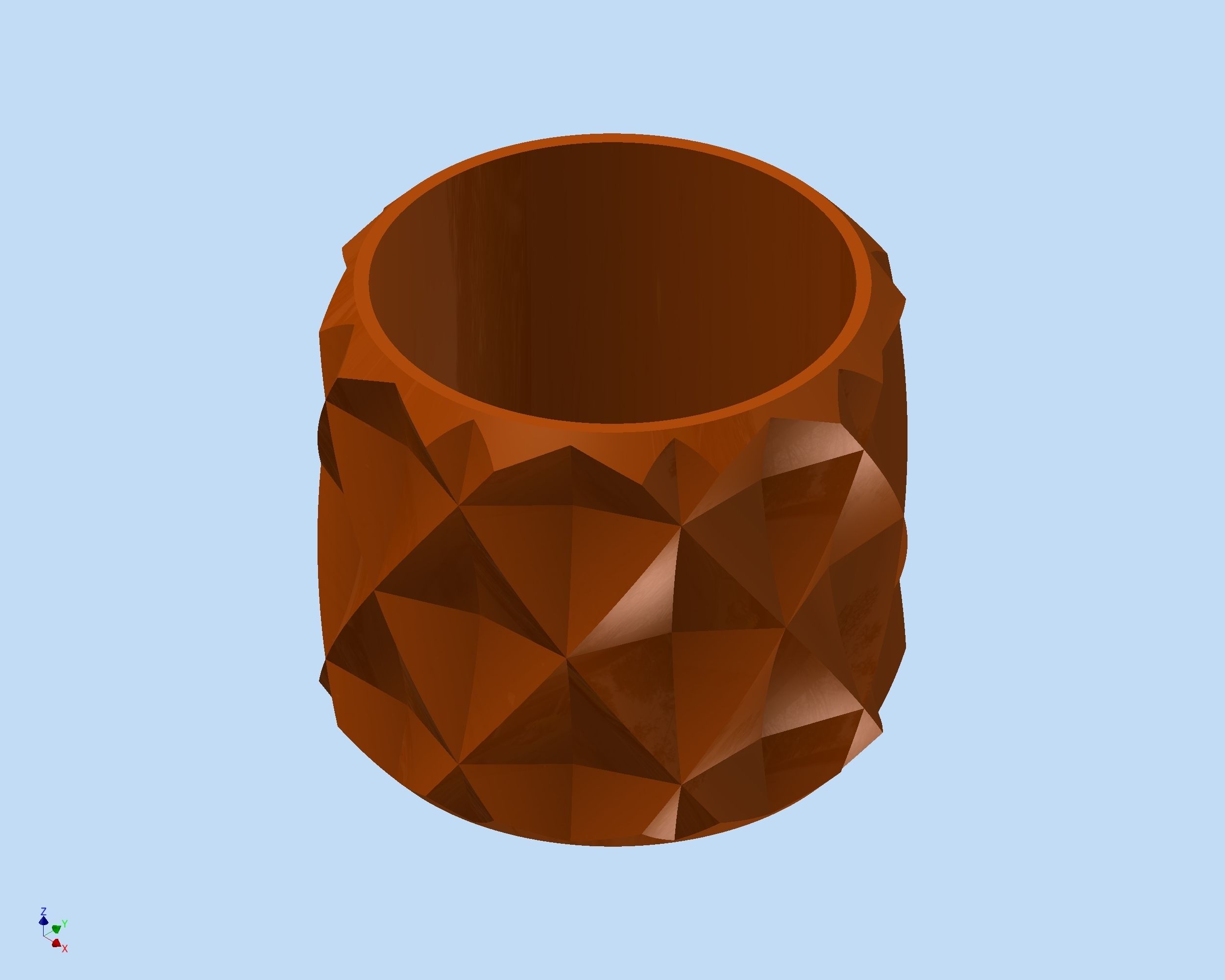 Maceta_MoleteadoGRUESO_Diam100_001.jpg Download STL file FLOWER-POT HOLDER (THICK KNURLED TRIANGULAR DETAILS) • Design to 3D print, Adrian3D2020