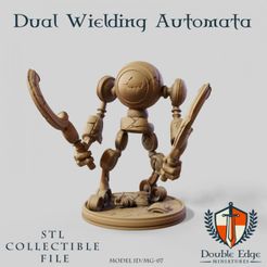 Dual Wielding Automata STL CORVEC TMIBLE Double Edge FILE MODEL 1D/MG-07 miniatures 2— 3D file Dual Wielding Automata - MG_07・3D print design to download