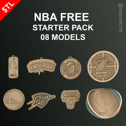 🆓 NBA Free Starter Pack - Taste the NBA Greatness・Free 3D File for 3D ...