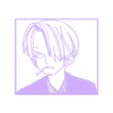 Sanji 200x180.stl One Piece: Sanji - Litografia com moldura