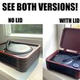 BOTHVERSIONS.jpg Echo Dot 3rd Generation Holder Amazon Alexa Stand Echo Dot Case Cool Record Player Turntable Gift Wood Vintage Decor Theme Echo Dot Mount