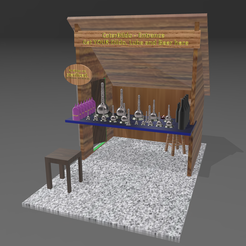 Cat-Entrance-Bare-00.png Fichier STL Stand de vente / Cabane de vente / Cabane de marché / Stand de marché・Modèle pour imprimante 3D à télécharger