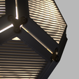 Light-On-Close-Up-Grey.png Slatted Dodecahedron Lamp Shade