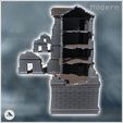 5.jpg Set of three modern ruined buildings with central arch and stone pavement (8) - Modern WW2 WW1 World War Diaroma Wargaming RPG Mini Hobby
