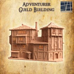 Adventurer-Guild-Building-1-re.jpg Файл 3D Гильдия искателей приключений 28 MM Настольный рельеф・Дизайн 3D принтера для загрузки