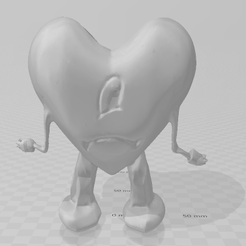 STL file Bad Bunny Heart With Hollow・3D print design to download