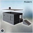 11_eclate.jpg Simple reinforced guard post with staircase, small windows and flat reinforced concrete roof (16) - Modern WW2 WW1 World War Diaroma Wargaming RPG Mini Hobby