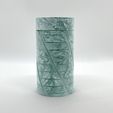 green_pill_bottle_holder_pic1_square.jpg STL file Pill Bottle Holder Modern Cylindrical Decorative Container・3D printable model to download