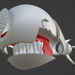 05.png STL file Helmet Reze Bomb Devil from Chainsawman Cosplay 3D print・Template to download and 3D print