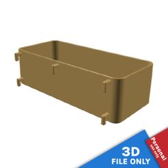 103220-dd.jpg Download STL file CONTAINER WITH 18X7.5X5.5CM STORAGE SPACE FOR IKEA SKADIS • 3D printer template, Printics