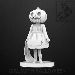 1.png STL file GIRL WITH HALLOWEEN・3D printing model to download