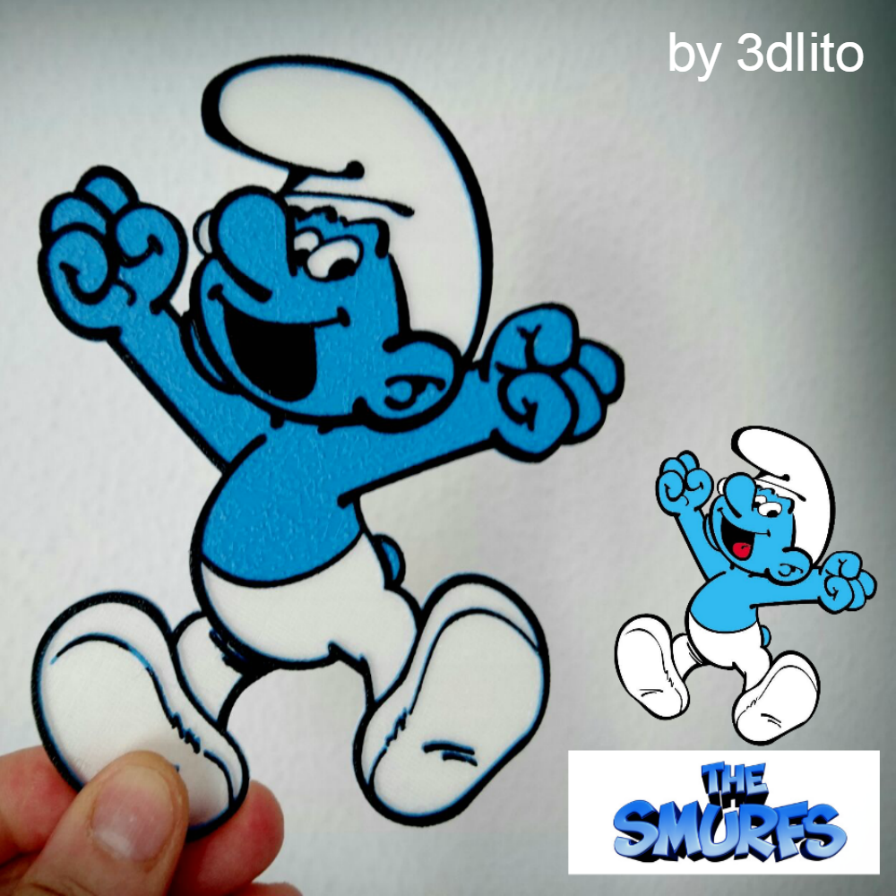 smurfs.png Download free STL file THE SMURFS lithophane • 3D printer design, 3dlito