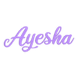 text.stl "Ayesha" Name Script Lightbox, Led lamp