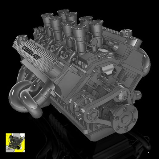 088_Ford_Shelby_Cobra_427_v8_088.jpg STL file 1/24 Scale Engine Ford Shelby Cobra 427 V8・3D printing template to download, PWLDC