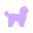 dog.stl Girl and her lhasa apso (wavy hair) for 3D printer or laser cut