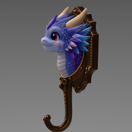 🐉 Cute Dragon Wall Hook – STL File for 3D Printing・ STL File for 3D ...